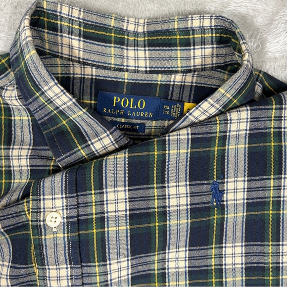 Polo Ralph Lauren Shirt Men 2XLT/TTG Green Plaid Classic Fit Long Sleeve - Picture 1 of 12
